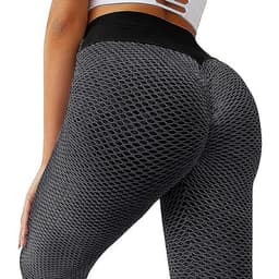 image-Women's High Waist Yoga Pants - Red Honeycomb Cropped