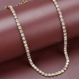 image-Rhinestone Clavicle Necklace - Gold Light Luxury