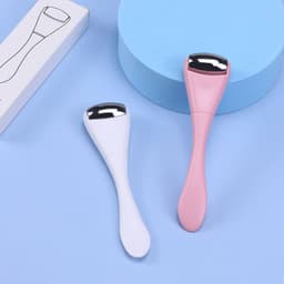 image-Eye Roller Massager Ice Beads Face Lift - White Pink