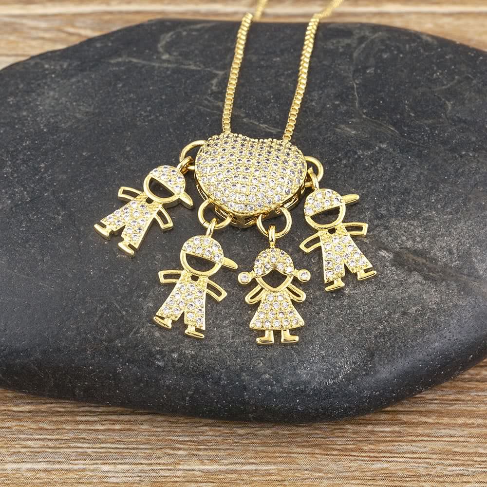 image-Children's Number Pendant Necklace - 18k Gold Plated Copper
