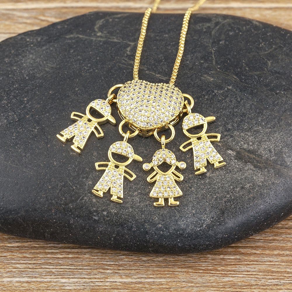 image-Children's Number Pendant Necklace - 18k Gold Plated Copper