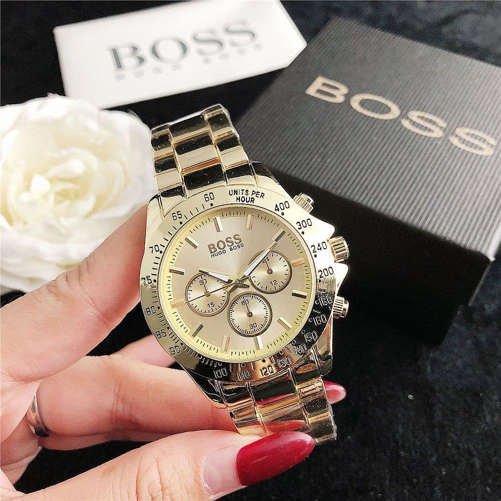 image-Quartz Watch Women's Golden Black Alloy 37mm