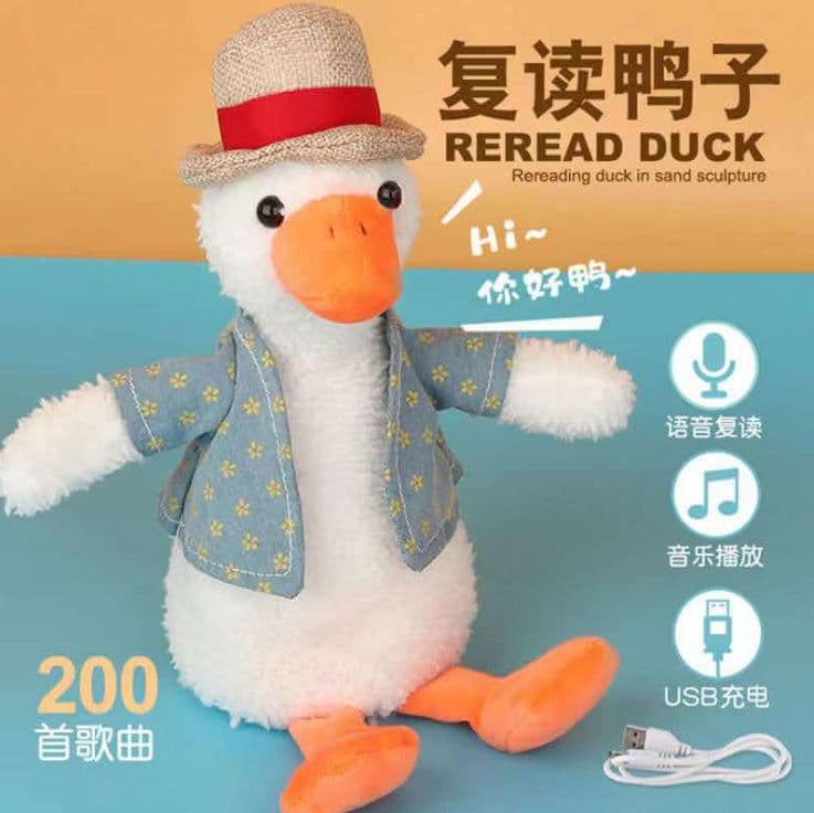 image-Manufacturers in stock Internet celebrity sand sculptures repeating ducks learn tongues, people record, sing, creative gifts, plush toys wholesale