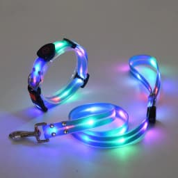 image-LED Pet Collar USB Charging - Nylon Black