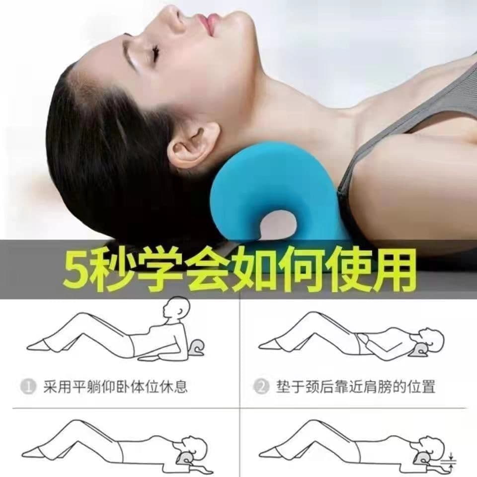 image-Cervical Spine Massage Pillow - Neck & Shoulder Relief, 6 Heads, 5 Gears, EVA Fabric