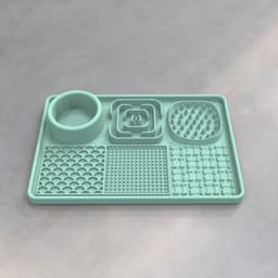 image-Pet Licking Mat - Blue Silica Gel Slow Feed Placemat, Gift (60 characters)