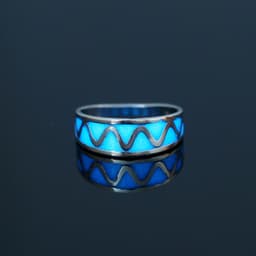image-Nooxian Stainless Steel Ring - Blue Pentagram Size 8