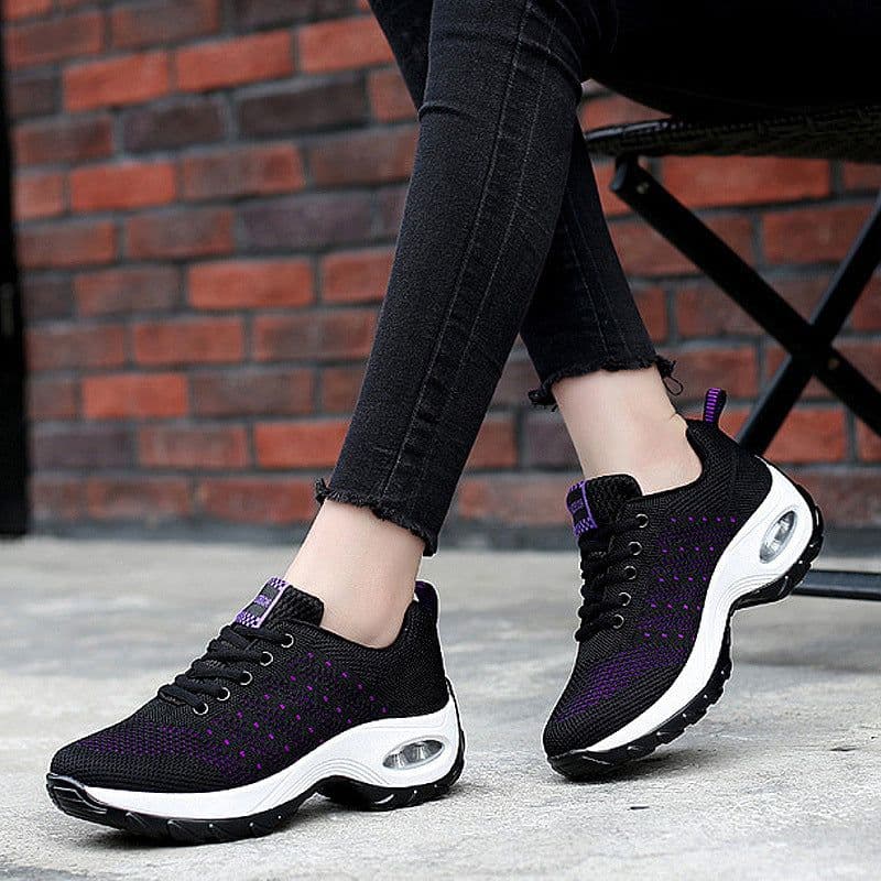 image-Women's Air Cushion Casual Shoes - Mesh Grey Size 41