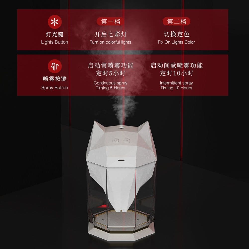 image-2021 new wolf wolf humidifier USB mini colorful lights indoor desktop air purification hydrating spray moisturizing