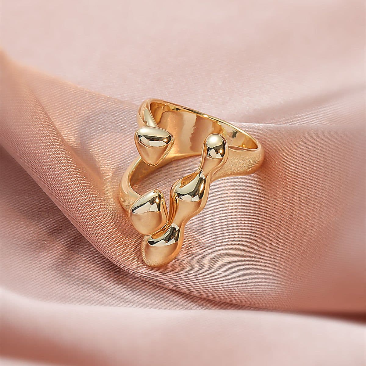 image-Brass Open Ring - Adjustable Women's Statement Ring