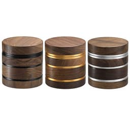 image-Cross-border e-commerce new walnut aluminum alloy 63mm4-layer tobacco grinder grinder