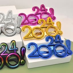 image-2024 Digital Glasses Cross-border New Year's Eve Party Decoration Christmas Glasses Digital Funny Sunglasses