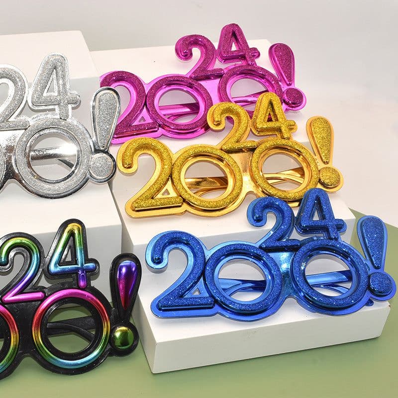 image-2024 Digital Glasses Cross-border New Year's Eve Party Decoration Christmas Glasses Digital Funny Sunglasses