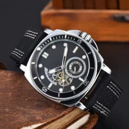 image-Men’s Mechanical Watch 43mm Round Waterproof Stainless Steel Buckle