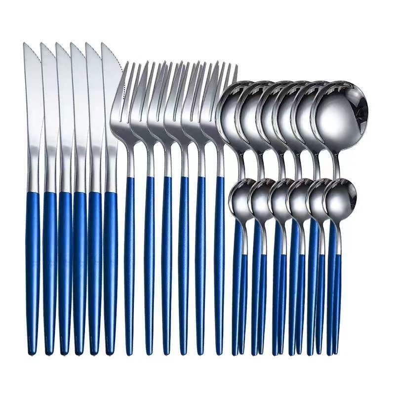 image-Yigang Stainless Steel Flatware Set 24 Piece Silver