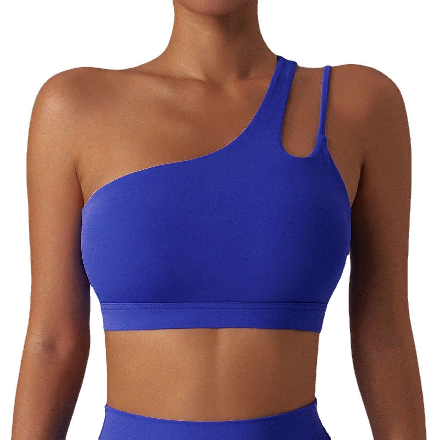 image-Inclined Yoga Bra - Shockproof Running Fitness Vest Top for Women