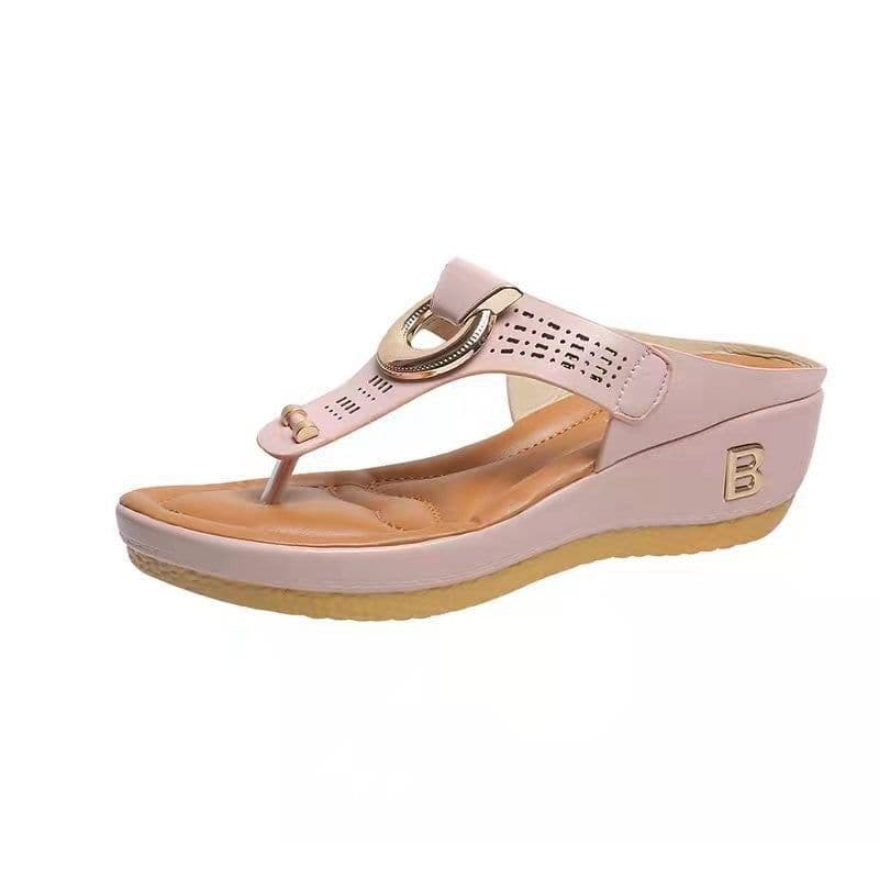 image-Women's Thong Wedge Sandals - Sky Blue Size 43