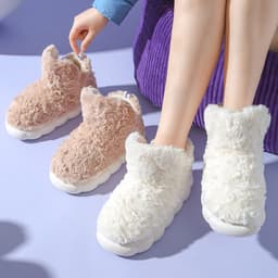 image-Cotton Slippers Women's - Light Green 4cm Heel