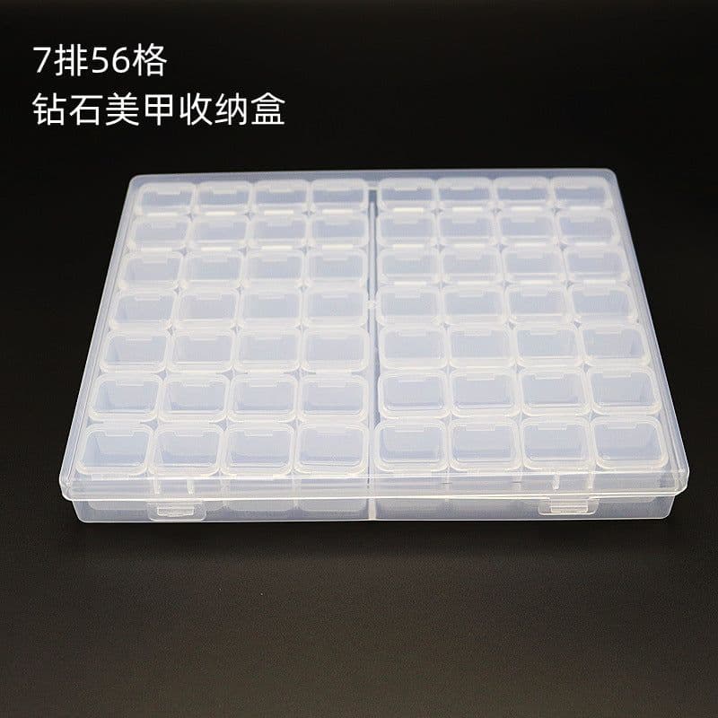 image-Manicure Tools Storage Box - 56 Grid Transparent