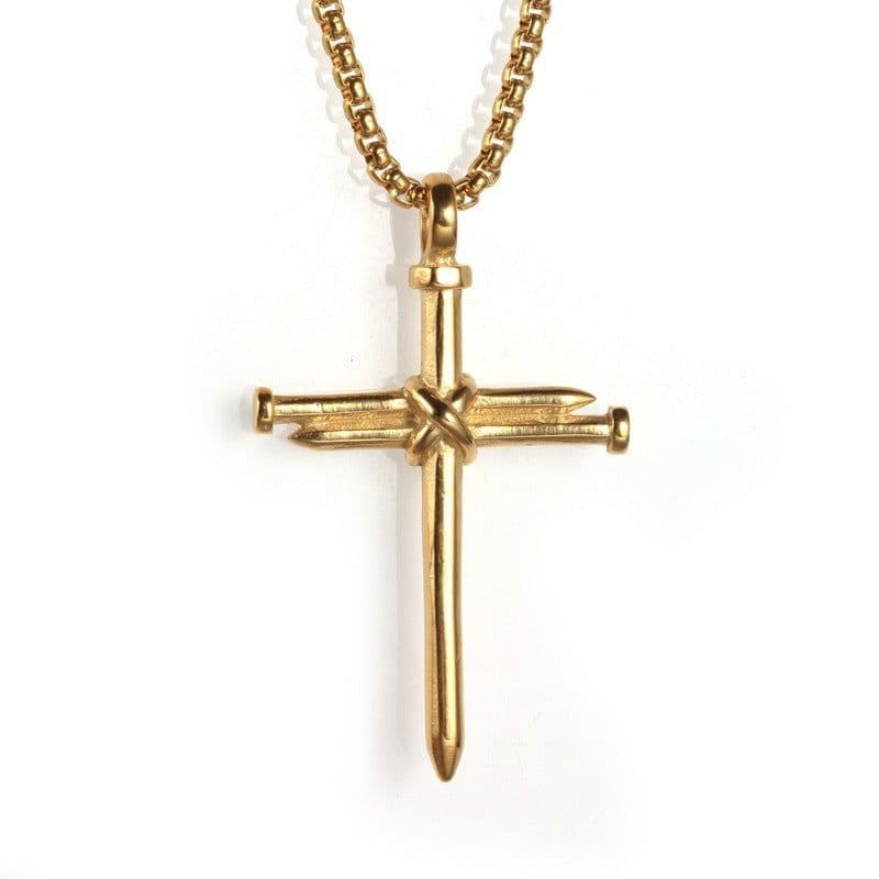 image-Alloy Cross Pendant Necklace - Gun Black Unisex