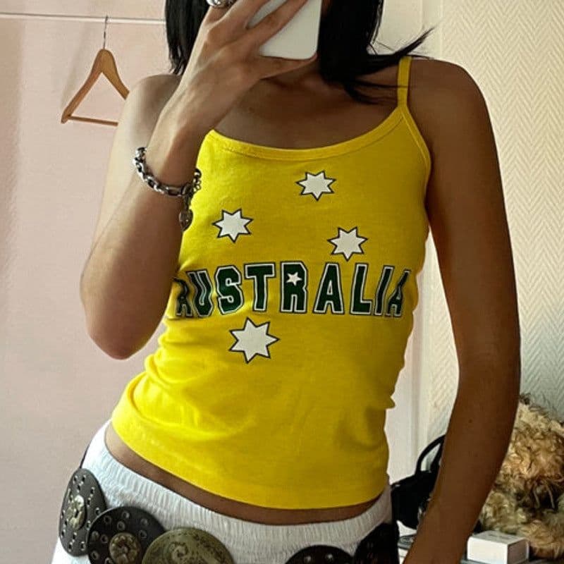 image-European American Y2K Blue Crop Top - Slim Fit