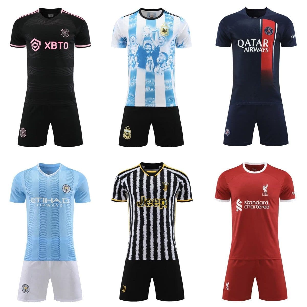 image-Football Jersey - Unisex Polyester Soccer Kit Adult