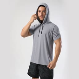 image-Sports Hooded T-Shirt Men Quick-Dry Running