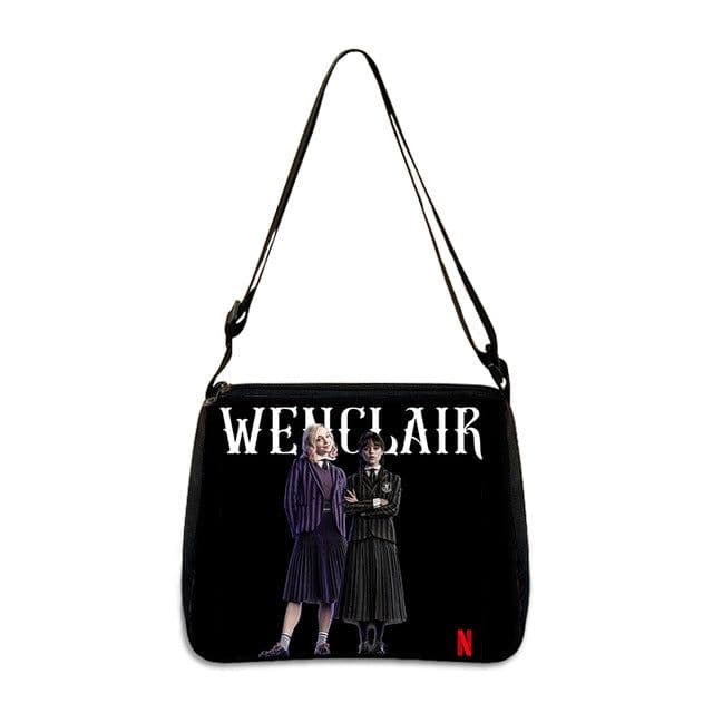 image-Cross-border Adams family Wednesday addams ladies shoulder bag niche armpit bag fashion handbag