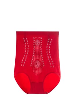 image-Women's Thin High Waist Nylon Shapewear - Red