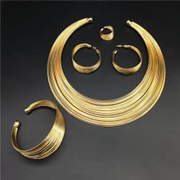 image-Popular bridal necklace set alloy multi-filament necklace four-piece set cross-border decoration neckiac