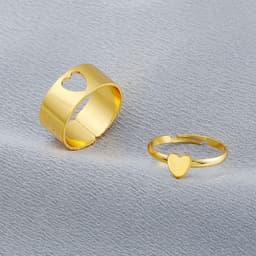 image-European Retro Couple Airplane Love Ring - Simple Hollow Design, Adjustable, Alloy Jewelry for Women