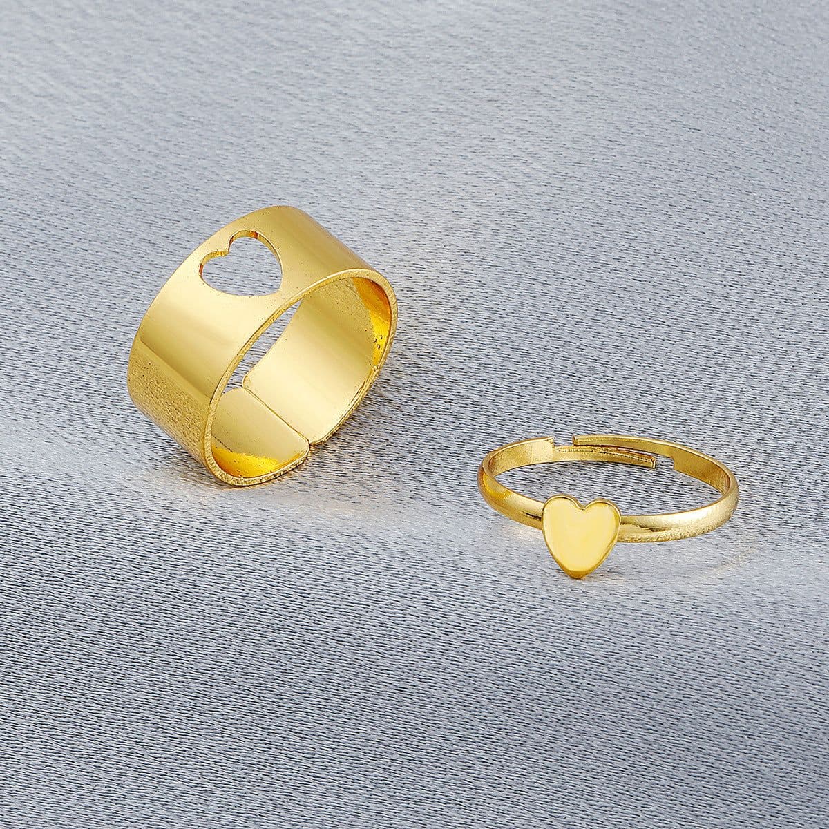 image-European Retro Couple Airplane Love Ring - Simple Hollow Design, Adjustable, Alloy Jewelry for Women