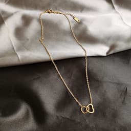 image-Double ring heart-shaped 2021 new simple necklace female collarbone chain female niche design sense net red ins style jewelry gift