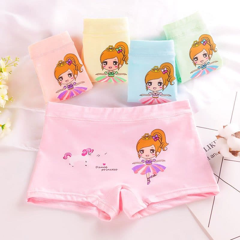image-Girls Cotton Boxer Shorts For 3 To 8 Years Old Comfort Fit