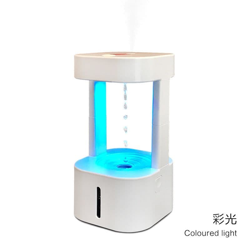 image-Foreign trade anti-gravity drip humidifier anti-gravity water drop backflow atomizer LED colorful night light APP remote control