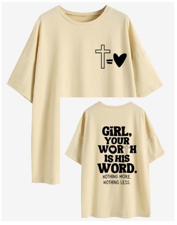 image-Cotton T-Shirt Women's Short Sleeve Brown XXL Loose