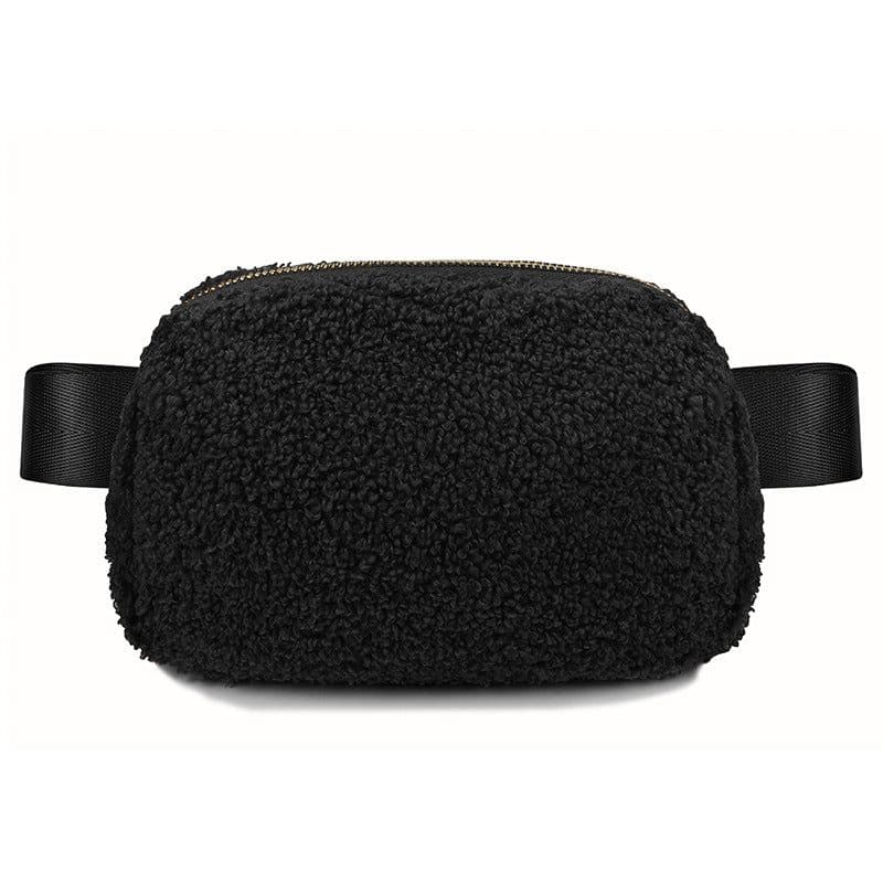 image-Autumn and winter LULU same outdoor sports plush running pocket sports Lulu lambswool pocket Messenger chest bag