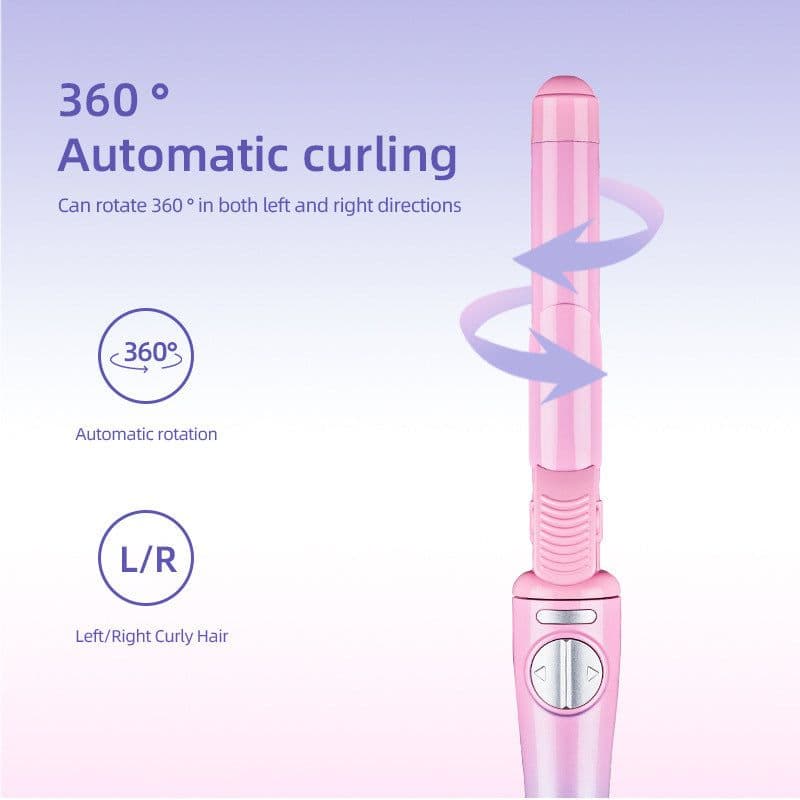 image-Hair Curler - Pink Purple Ceramic 40W Auto Wave