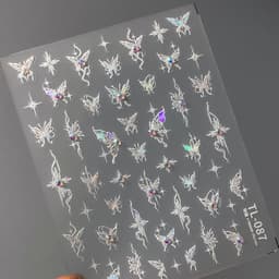 image-Iron element butterfly 5D nail stickers - diamond