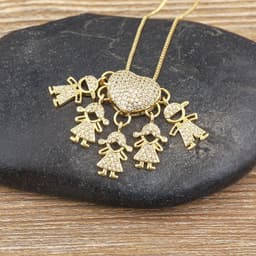 image-Children's Number Pendant Necklace - 18k Gold Plated Copper
