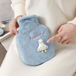 image-Purple Plush Hot Water Bottle 500ML - Removable Cover