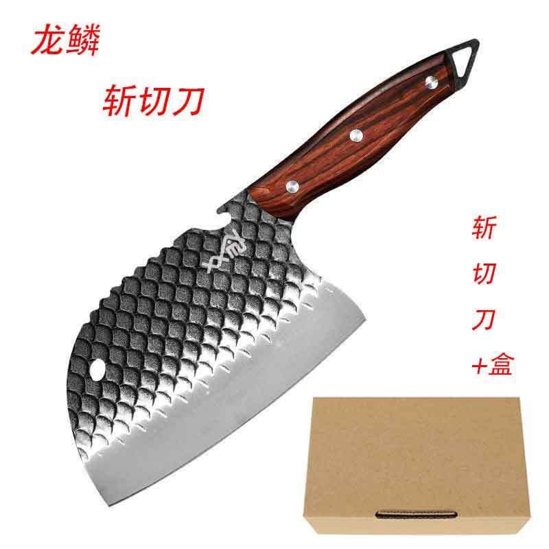image-Kitchen Knife - Forged Chef's Chopping Knife Black Steel