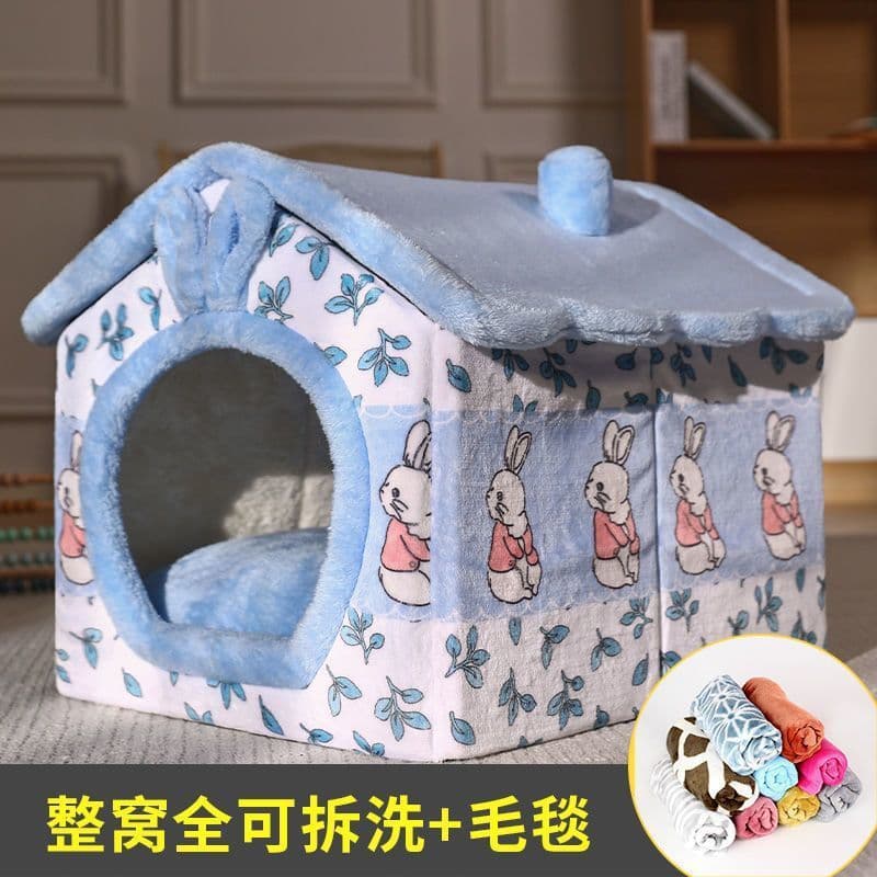 image-Dog kennel, winter warm dog house, universal for all seasons, small dog Teddy, removable and washable cat kennel, dog house, pet dog supplies