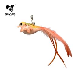 image-Cat Teaser Toy - Colorful Feather Bird Steel Wire Rod