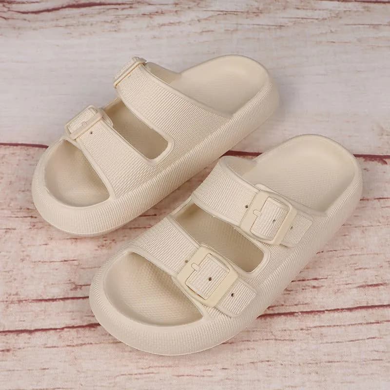 image-Mu Chun Chu Xia Thick EVA Flip Flops - Grey, Size 44-45