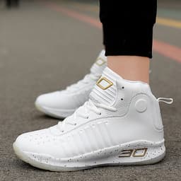 image-Men's High-Top Basketball Shoes - Black Gold 40hr Breathable