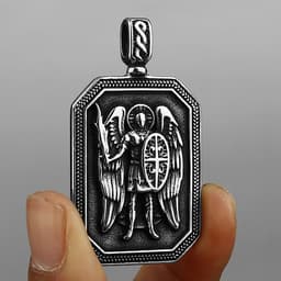 image-Gold Angel Sword Titanium Steel Pendant Necklace