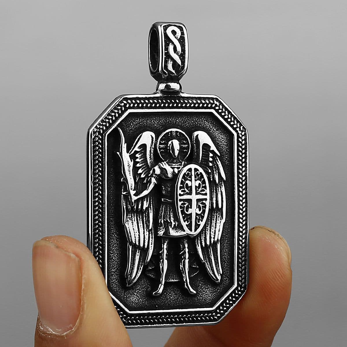 image-Gold Angel Sword Titanium Steel Pendant Necklace
