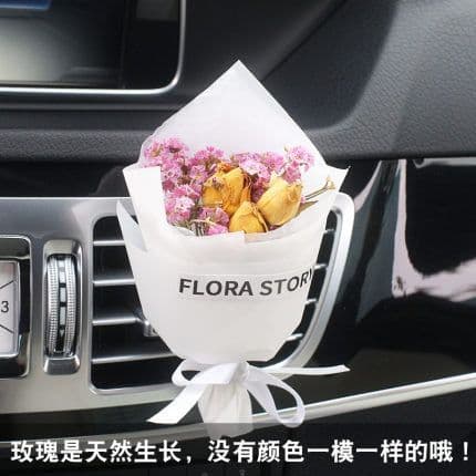 image-Aromatherapy Clip Bouquet - Beige Hydrangea Car Fragrance Decor