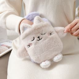 image-Purple Plush Hot Water Bottle 500ML - Removable Cover